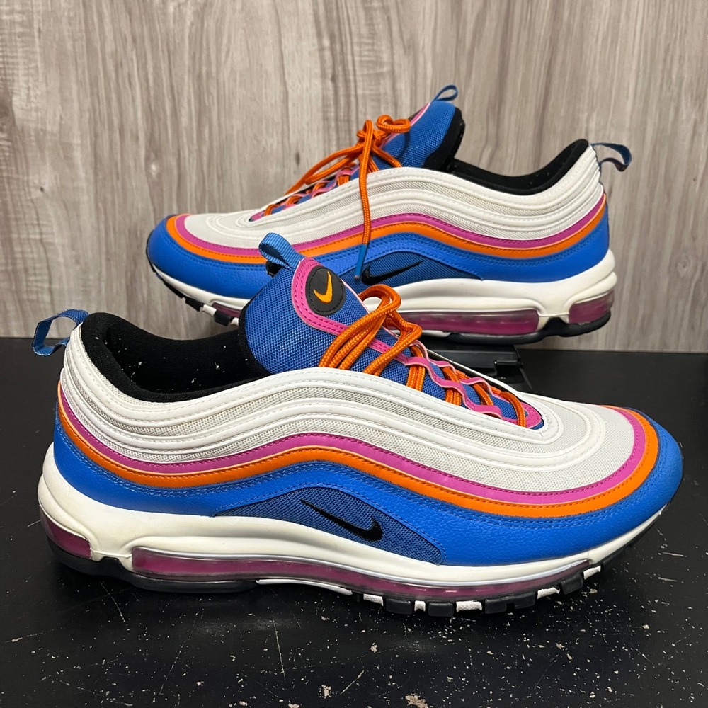 Nike Air Max 97 Active Fuchsia White Orange Men's Size 13 CW6992-100 Multicolor - Picture 1 of 10